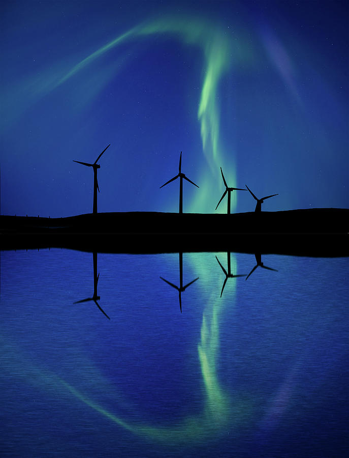 Northern Lights Wind Farm Photograph