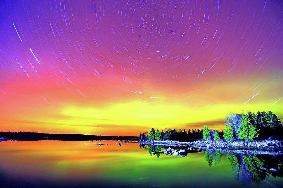 Northern Lights with Startrails Photograph by Shixing Wen