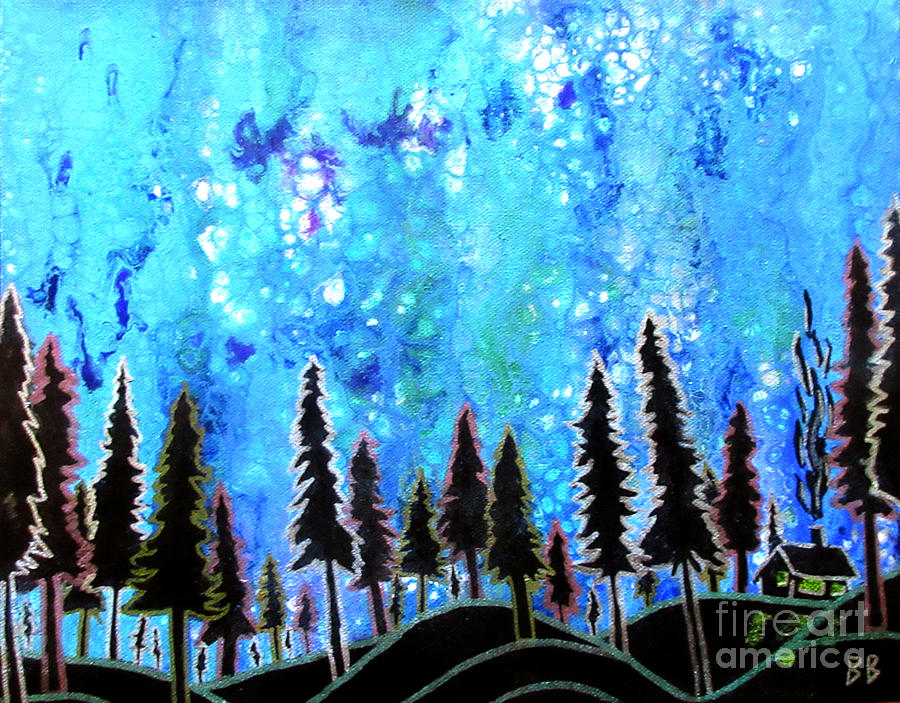 Northern Starry Night 2 Painting by Bradley Boug