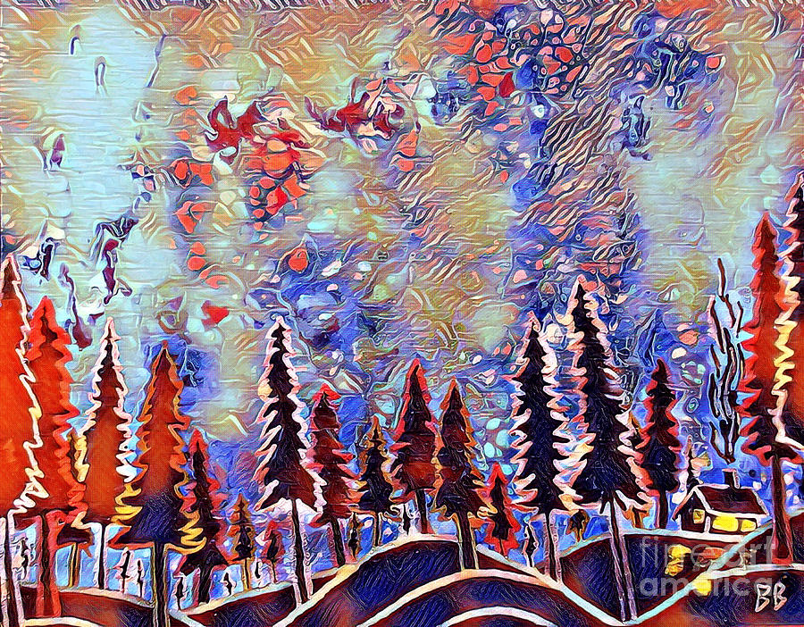 Northern Starry Night Dig 1 Painting by Bradley Boug