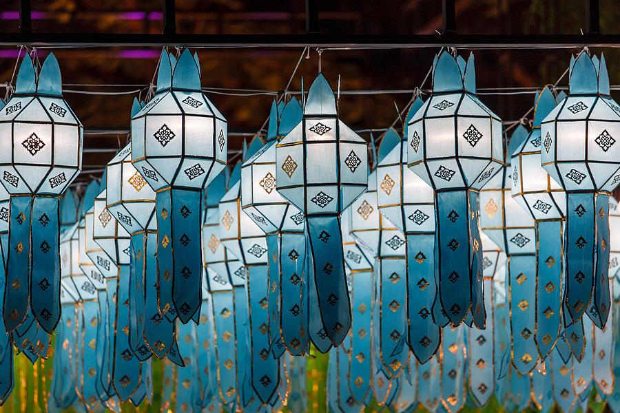 Northern Thai Style Lanterns at Loy Krathong Festival Photograph by Aiaikawa