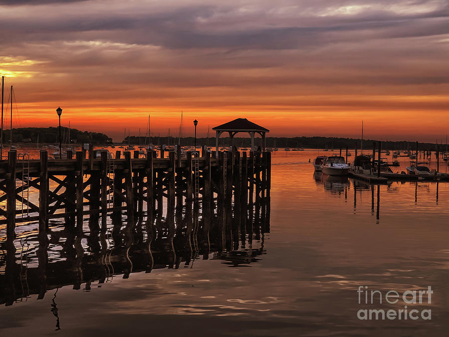 Northport Docks Golden Hour Sunset Photograph by Alissa Beth Photography