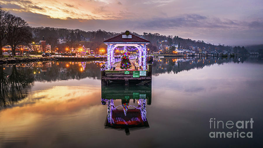 Northport Harbor Christmas Tree Photograph by Sean Mills