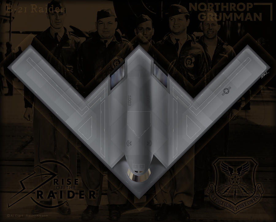 Northrop Grumman B-21 Raider Digital Art by Custom Aviation Art