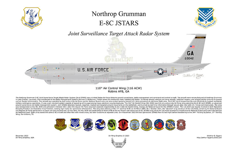 Northrop Grumman E-8C JSTARS 0042 Digital Art by Arthur Eggers