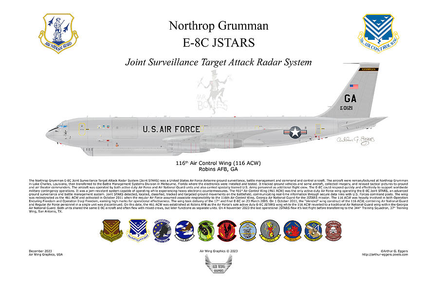 Northrop Grumman E-8C JSTARS 0121 Digital Art by Arthur Eggers