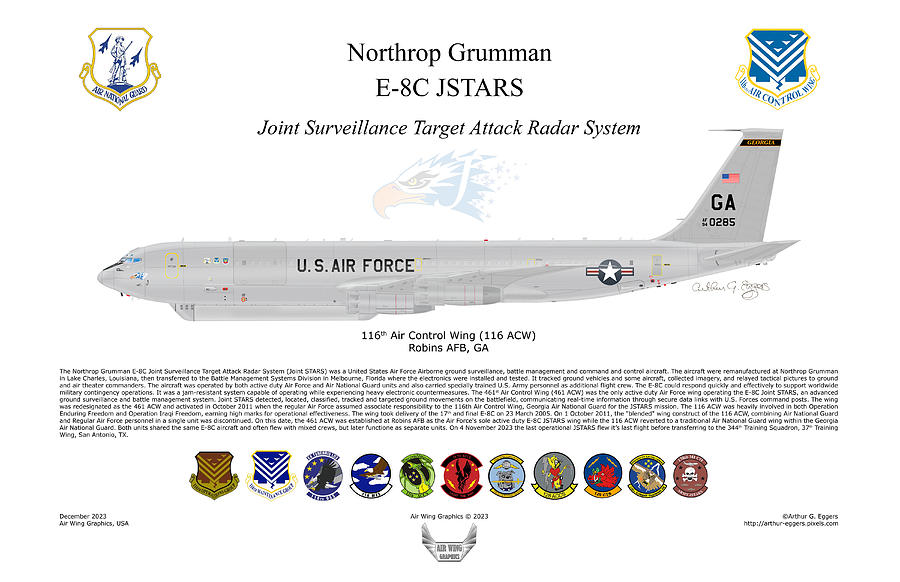 Northrop Grumman E-8C JSTARS 0285 Digital Art by Arthur Eggers