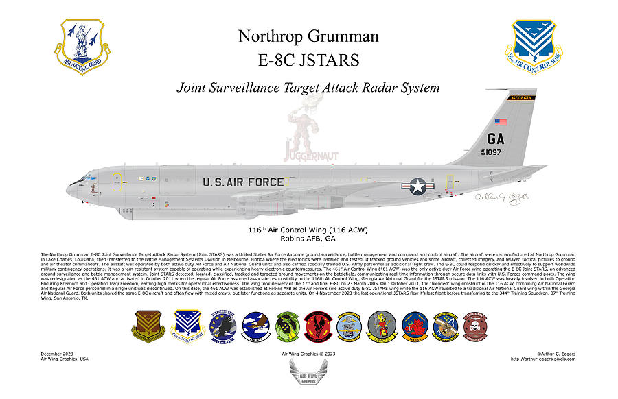 Northrop Grumman E-8C JSTARS 1097 Digital Art by Arthur Eggers