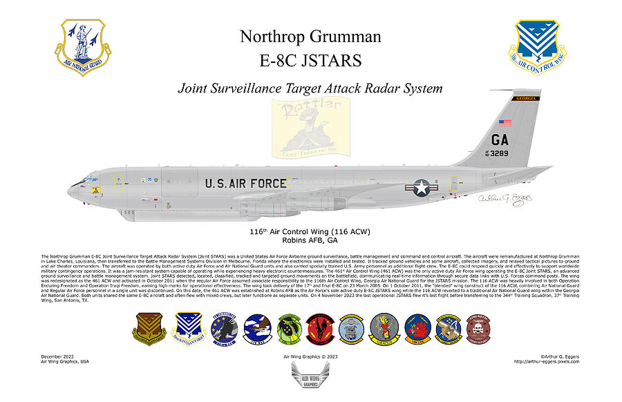 Northrop Grumman E-8C JSTARS 3289 Digital Art by Arthur Eggers