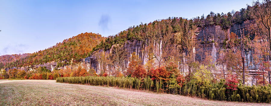 Northwest Arkansas Roark Bluff Autumn Panoramic Landscape Photograph by Gregory Ballos