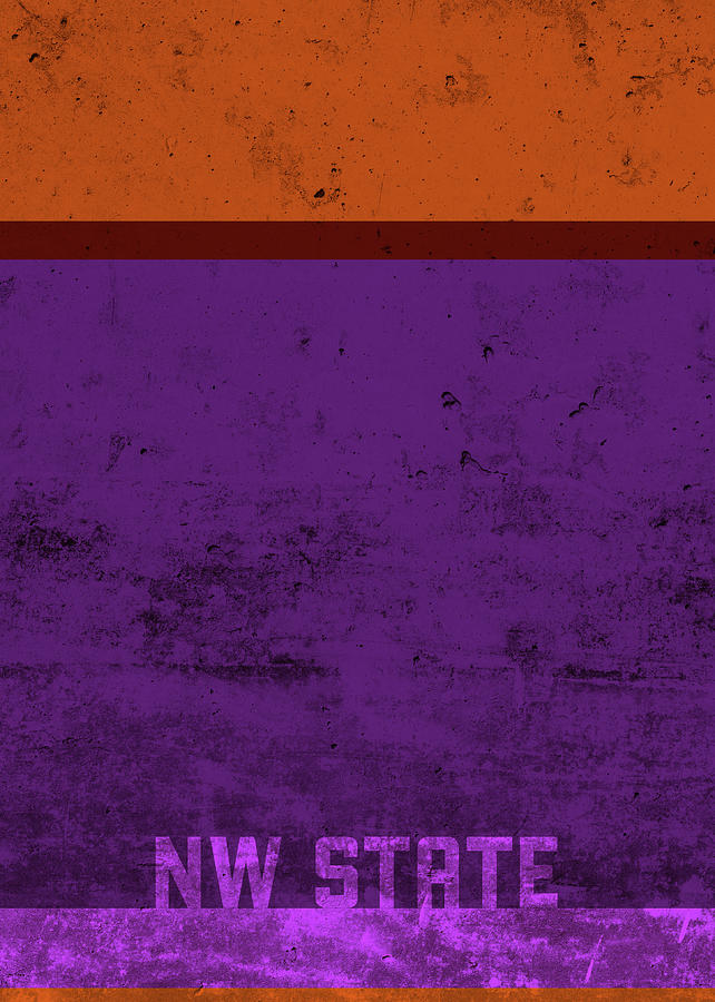 University Mixed Media - Northwestern State Team Colors College University Minimalist Distressed Series by Design Turnpike