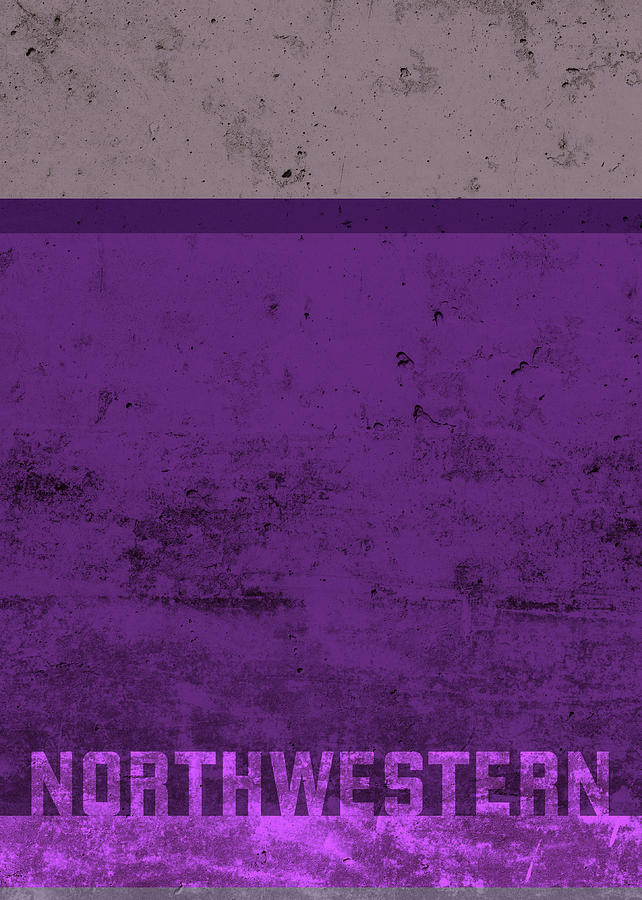 University Mixed Media - Northwestern Team Colors College University Bold Simple Series by Design Turnpike
