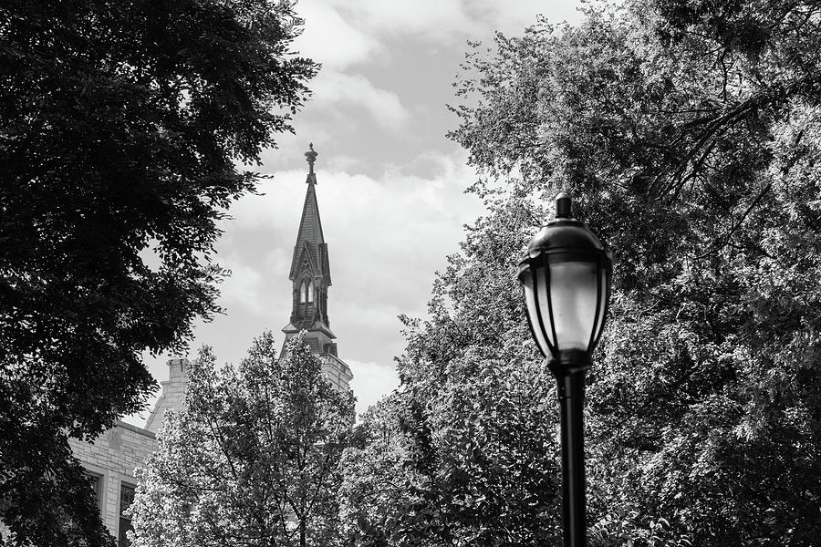 Northwestern University Black and White Church top 2 Photograph by John McGraw