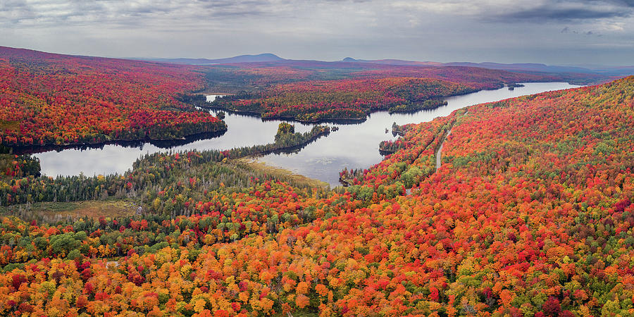 Norton Pond, Vermont Fall FoliagePanorama Photograph by John Rowe