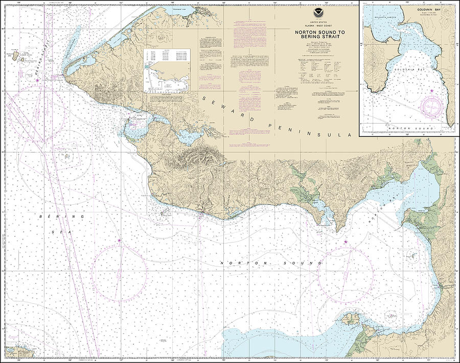 Norton Sound Nautical Chart No Borders Digital Art By John Gernatt Fine Art America