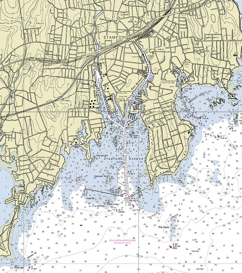 Norwalk Connecticut Nautical Chart Digital Art by Sea Koast Fine Art