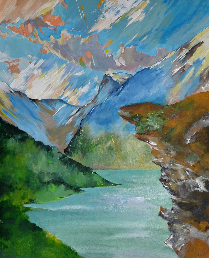 Norwegian Fjords Print Painting by Shreya Sen - Fine Art America