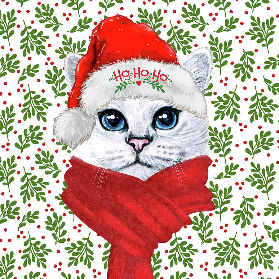 Norwegian Forest Cat Christmas Digital Art by Doreen Erhardt