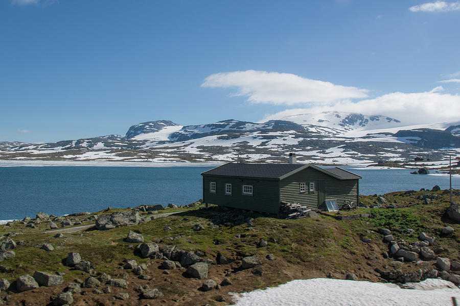 Norwegian House on Mountaintop Lake Photograph by Matthew DeGrushe