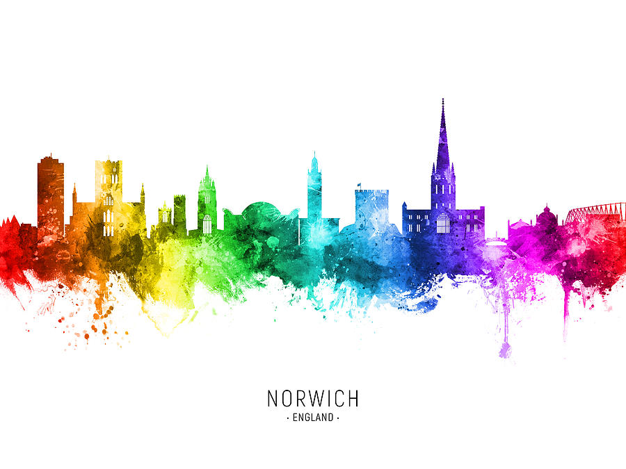 Norwich England Skyline #35b Digital Art by Michael Tompsett