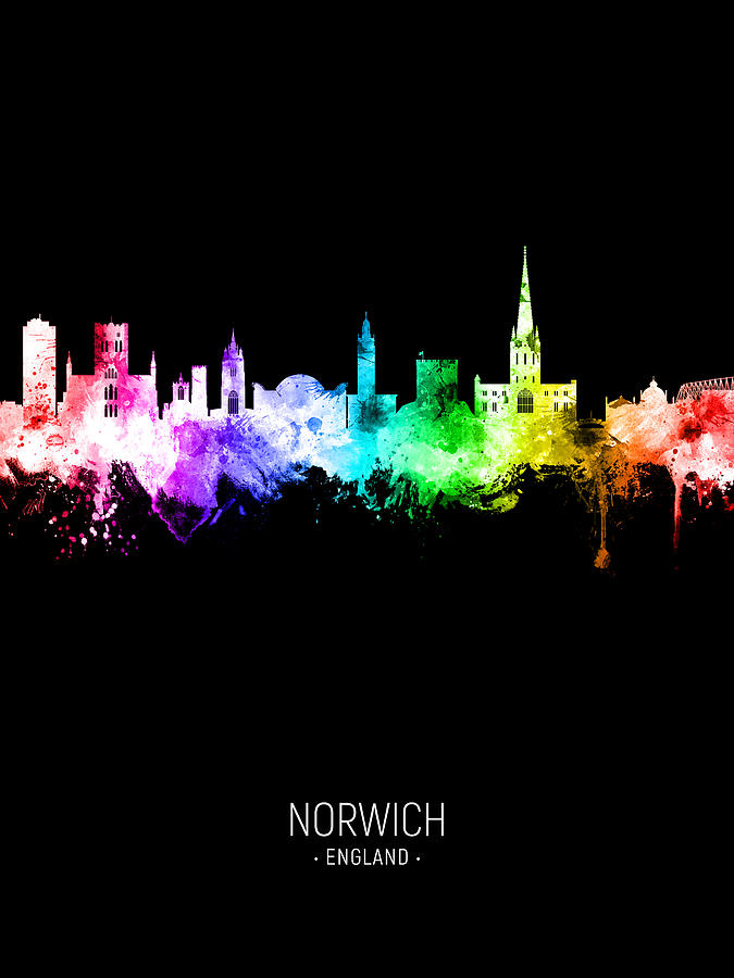 Norwich England Skyline #44b Digital Art by Michael Tompsett