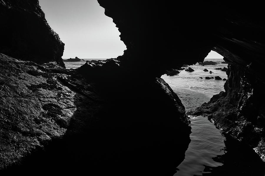 Nossa Senhora Beach Cave in Monochrome Photograph by Angelo DeVal