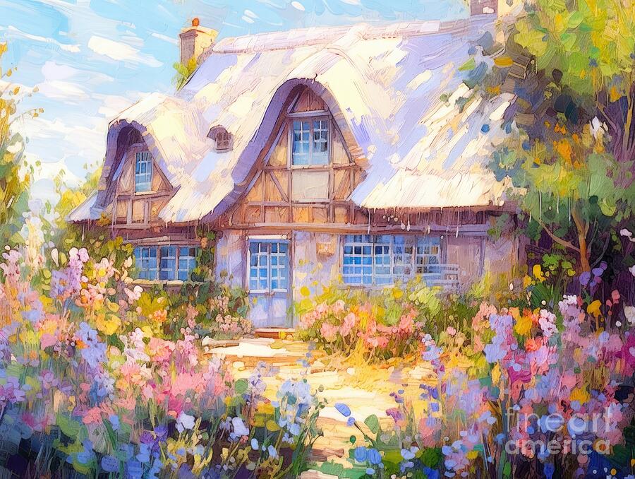 Nostalgic Abodes Haven 02 Painting by Simone Edward Artwork Nostalgic Abodes Haven 02 Painting by Simone Edward Artwork