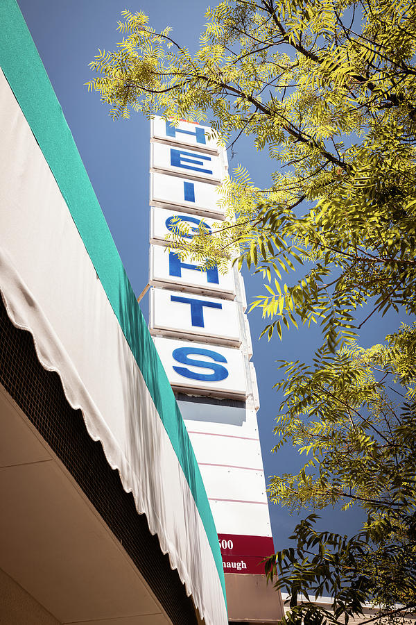 Nostalgic Echoes Of The Heights Theatre Sign - Little Rock Photograph by Gregory Ballos