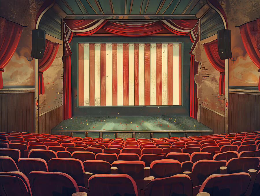 Nostalgic movie theater Digital Art by Karen Foley Nostalgic movie theater Digital Art by Karen Foley