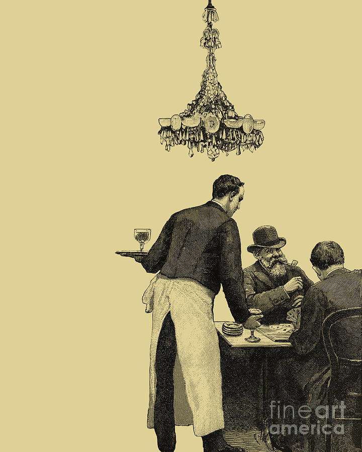 Wine Digital Art - Nostalgic Parisian Cafe by Madame Memento
