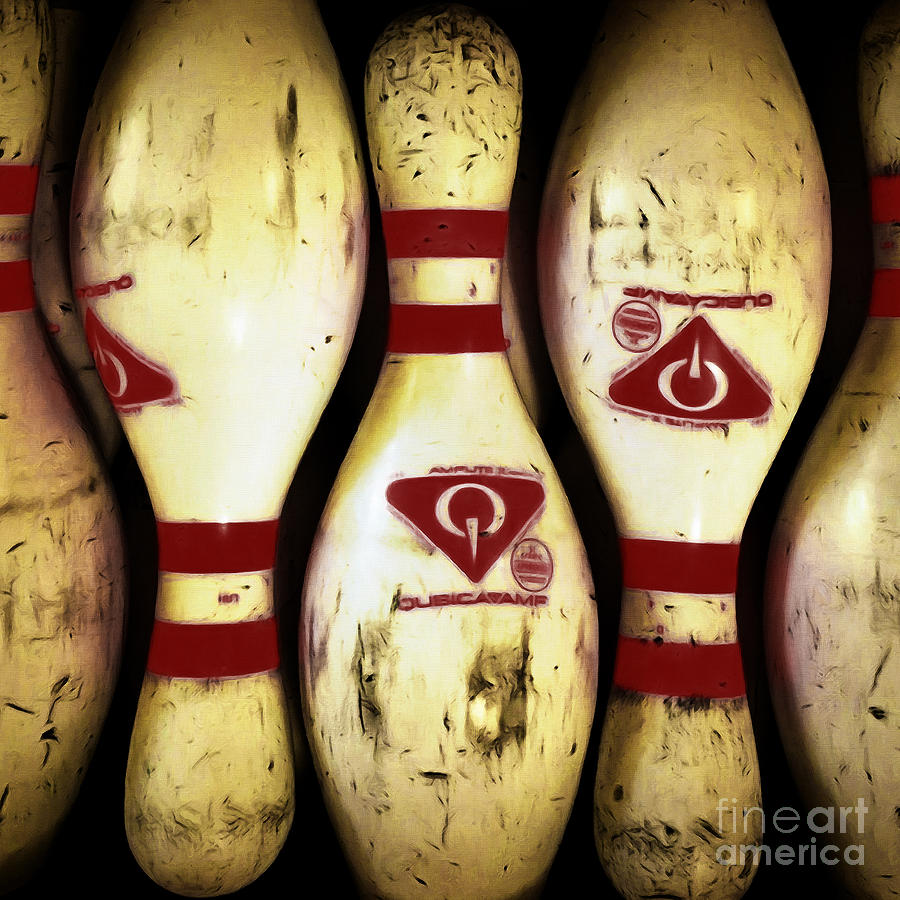 Nostalgic Vintage Bowling Pins 20200413 square Photograph by Wingsdomain Art and Photography