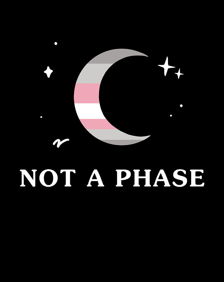 Not A Phase Demigirl Lgbtq Non-Binary Pride Flag Moon Drawing by Grace ...