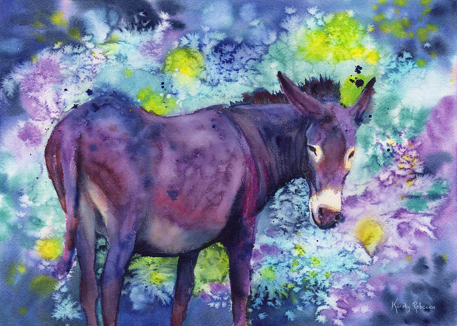 Purple Donkey Painting by Kirsty Rebecca