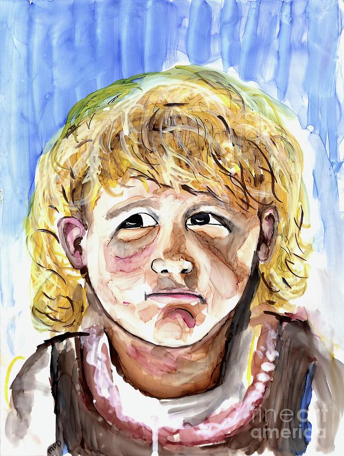 Not so Sure Little Girl Painting by Patty Donoghue