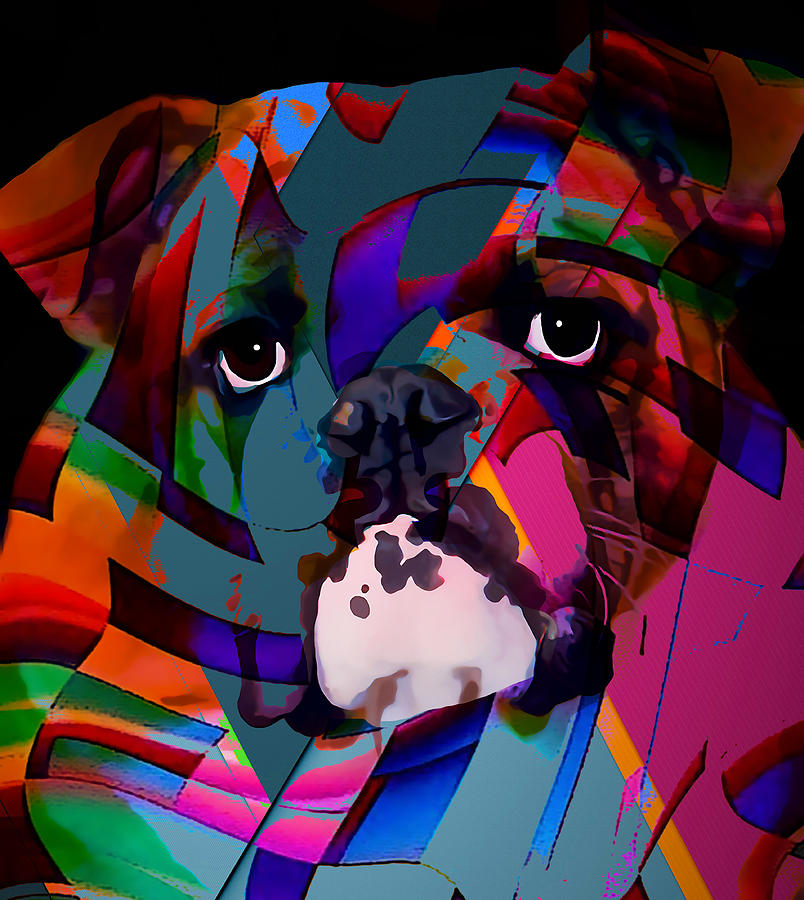 Nothing But Bulldog Love Mixed Media by Marvin Blaine