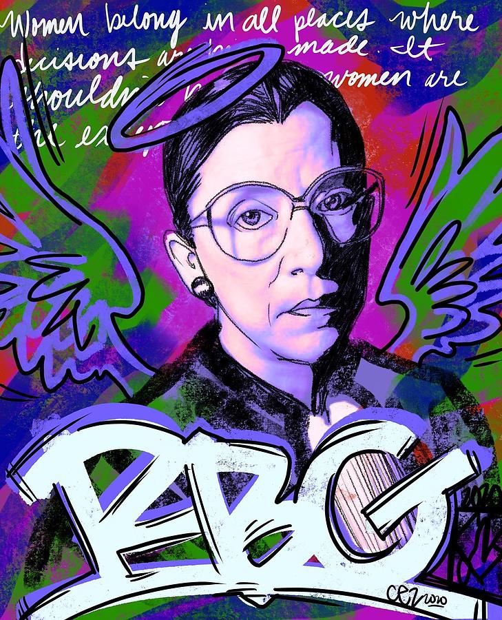 Notorious RBG Digital Art by Carlos Zapata - Pixels