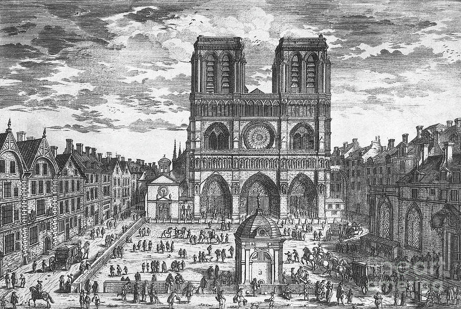 Notre Dame, 1726 Drawing by Granger