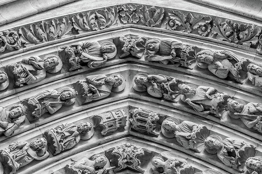 Notre Dame Carvings Arch Photograph by Hermes Fine Art
