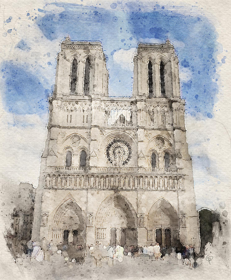 Notre Dame Cathedral Digital Art by George Pennington