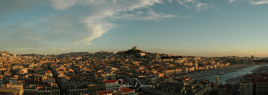 Notre-Dame de la Garde et le Vieux-Port, Marseille Photograph by Sebastien DELACROSE