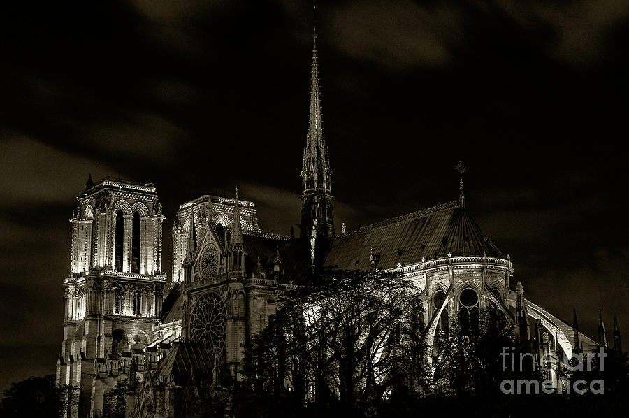 Notre-Dame de Paris after Dark 3 Photograph by Bob Phillips