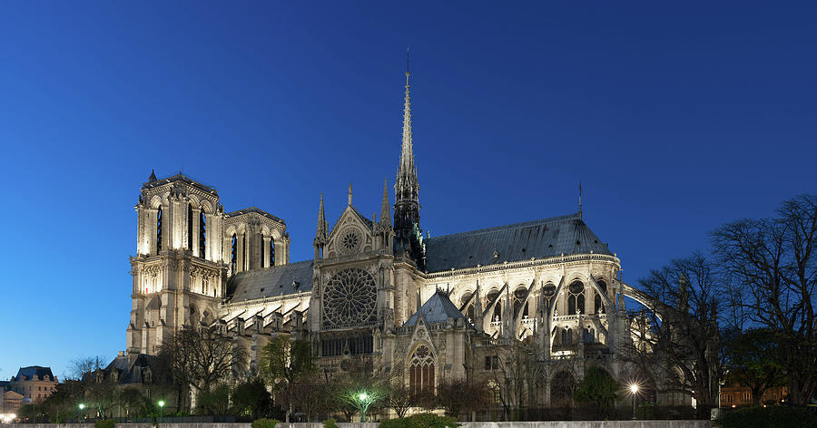 Notre-Dame de Paris at blue hour Photograph by Philippe Lejeanvre