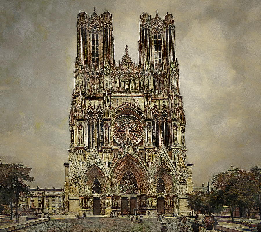 Notre-Dame de Reims Digital Art by Jerzy Czyz