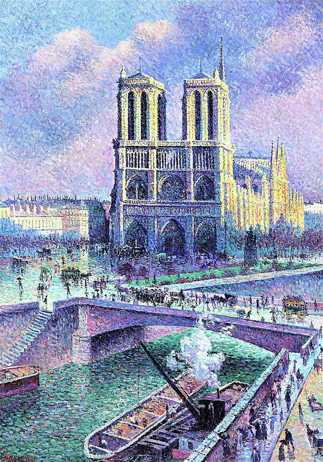 Maximilien Luce Painting - Notre Dame of Paris - Digital Remastered Edition by Maximilien Luce