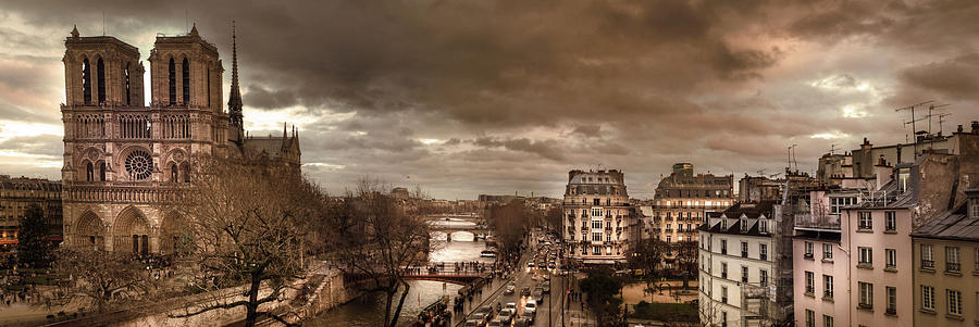 Notre Dame Panorama Photograph by Serge Ramelli