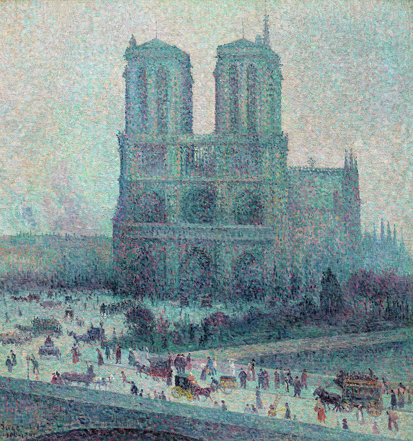 Maximilien Luce Painting - Notre Dame, Paris, 1901 by Maximilien Luce