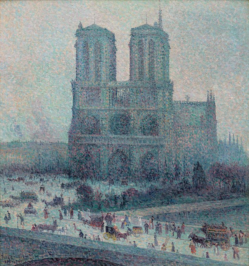 Maximilien Luce Painting - Notre Dame  Paris  by Maximilien Luce