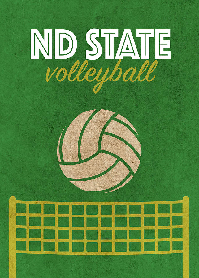 Vintage Mixed Media - Notre Dame State University Volleyball Team Vintage Sports Poster by Design Turnpike