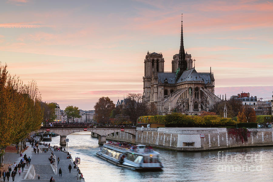 Notre Dame sunset Photograph by Matteo Colombo