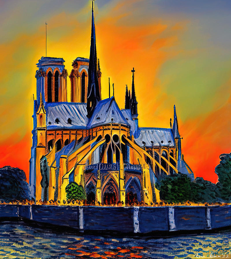Notre Dame Twilight Digital Art by Rein Nomm
